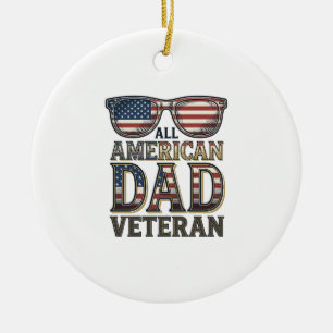 All American Dad Veteran Patriotiska Solglasögon T Julgransprydnad Keramik