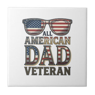 All American Dad Veteran Patriotiska Solglasögon T Kakelplatta