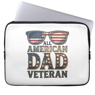 All American Dad Veteran Patriotiska Solglasögon T Laptop Fodral