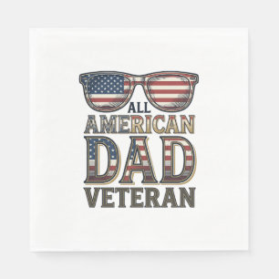All American Dad Veteran Patriotiska Solglasögon T Pappersservett