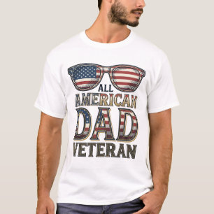All American Dad Veteran Patriotiska Solglasögon T Shirt