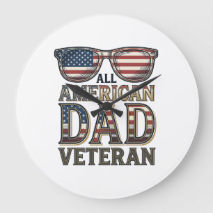 All American Dad Veteran Patriotiska Solglasögon T Stor Klocka