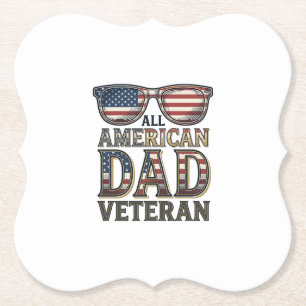 All American Dad Veteran Patriotiska Solglasögon T Underlägg Papper