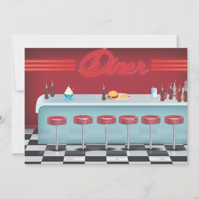 All American Diner Restaurang Inbjudningar (Framsida)