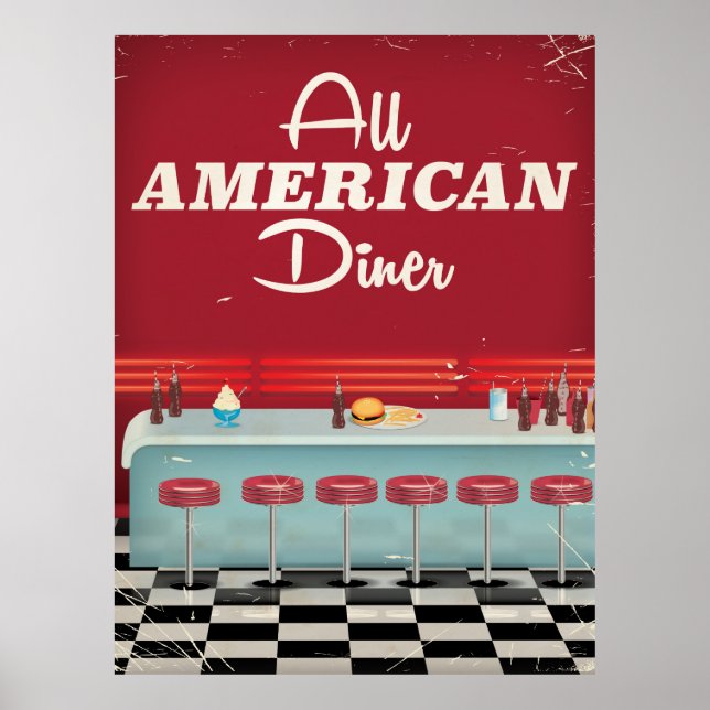 All American Diner Retro Affisch (Framsidan)