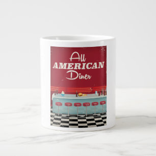 All American Diner Retro Affisch Jumbo Mugg