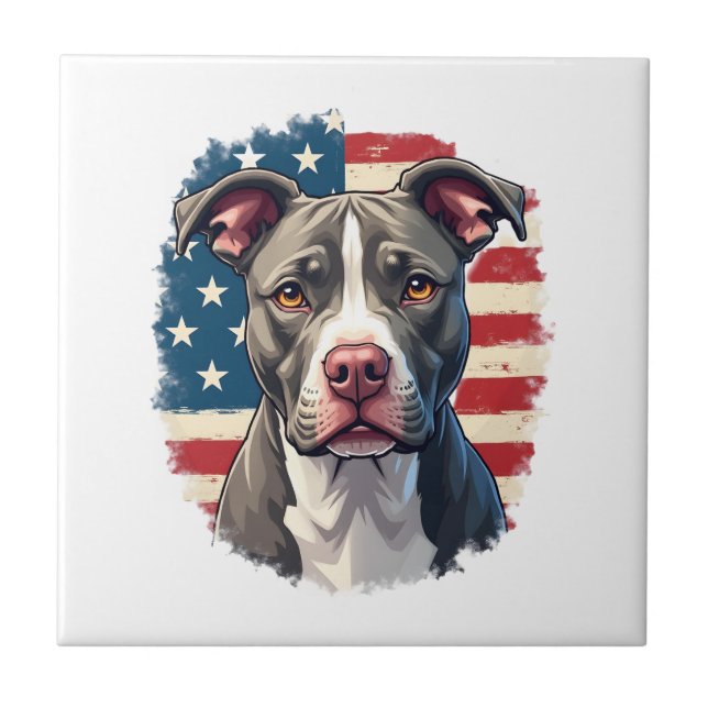 ALL AMERICAN DOG-lovers pit bul (1) Kakelplatta (Framsidan)