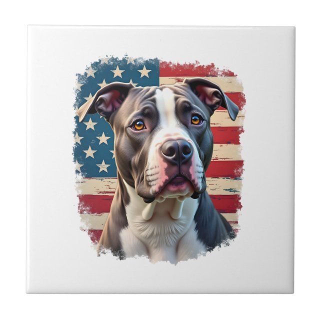ALL AMERICAN DOG-lovers pit bul (2) Kakelplatta (Framsidan)