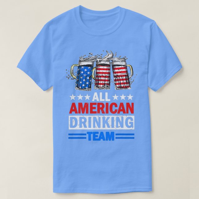 All American Drinking Team Us Beer  T Shirt (Design framsida)