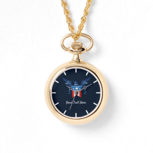 All American Eagle & Flagga Patriotic Armbandsur
