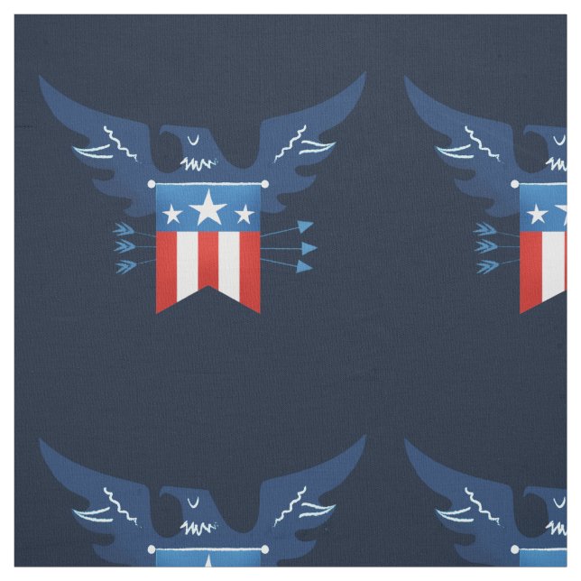 All American Eagle & Flagga Patriotic Fabric Tyg (Provkarta)