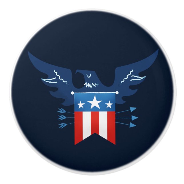All American Eagle & Flagga Patriotic Knopp (Framsidan)