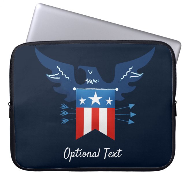 All American Eagle & Flagga Patriotic Laptop Fodral (Framsidan)