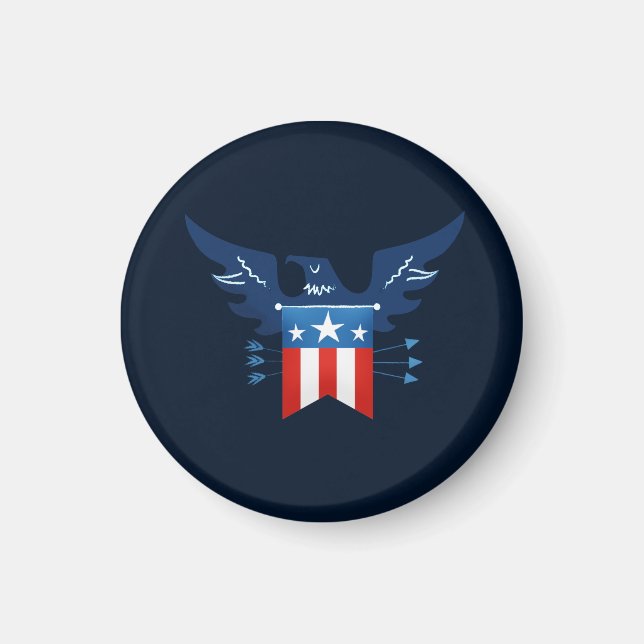 All American Eagle & Flagga Patriotic Magnet (Framsidan)