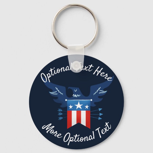 All American Eagle & Flagga Patriotic Nyckelring (Framsida)