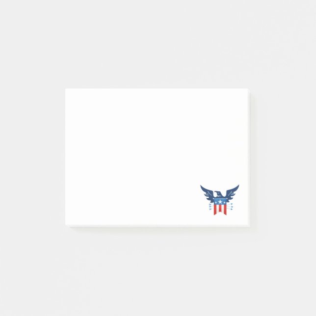 All American Eagle & Flagga Patriotic Post-it Block (Framsida)