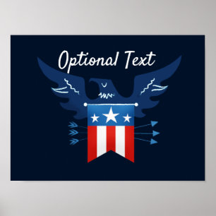 All American Eagle & Flagga Patriotic Poster