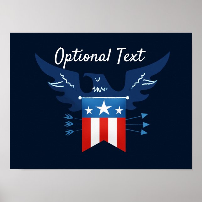 All American Eagle & Flagga Patriotic Poster (Framsidan)
