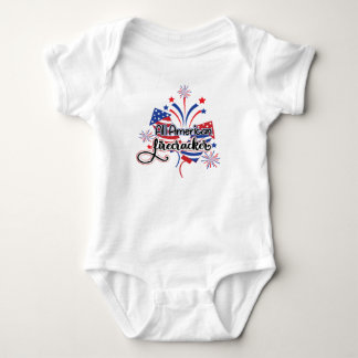 All American Firecracker Patriotic Baby Bodykosti T Shirt