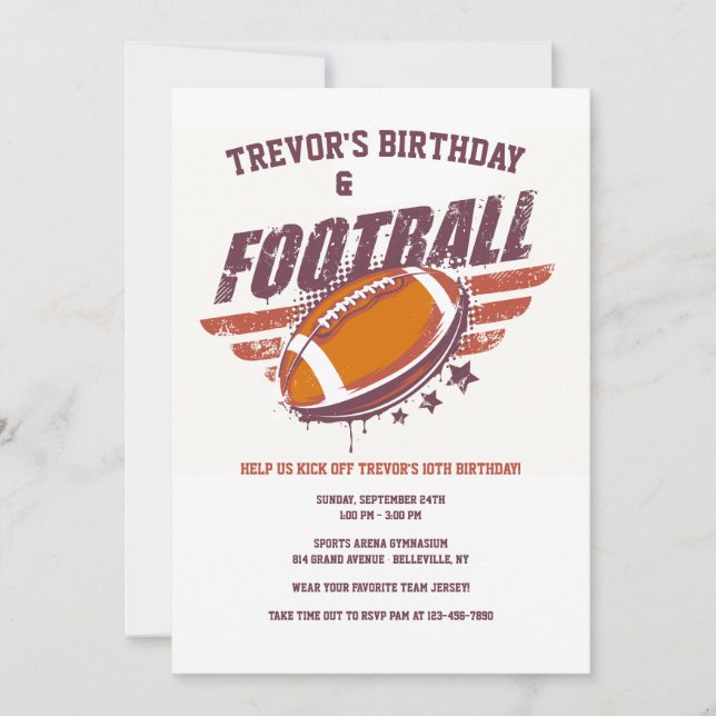 All American Football-inbjudan Inbjudningar (Framsida)