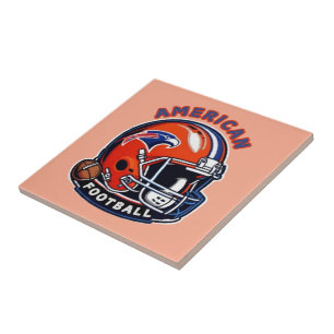 All-American Game Day Vibes - Vintage Helmet Stil Kakelplatta