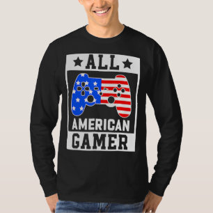 All American Gamer Video Game Flagga, amerikansk 4 T Shirt