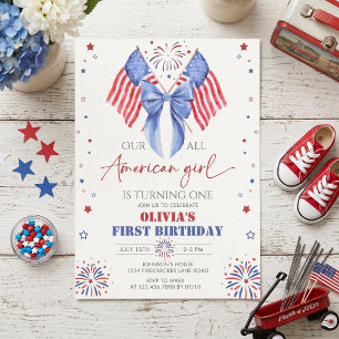 All American Girl 1:a födelsedagsinbjudan Inbjudningar