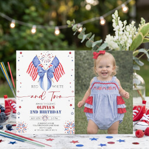 All American Girl 2:a Foto Födelsedagsinbjudan Inbjudningar