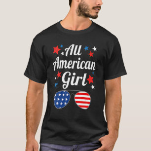 All American Girl 4:e juli Patriotic American T Shirt