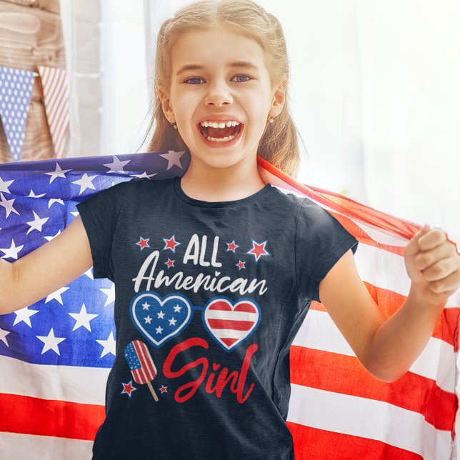 All American Girl" 4th of July –  Patriotic Girls! T Shirt (Skapare uppladdad)