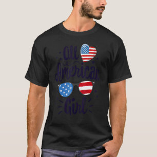 All American Girl American Flagga 4 juli T Shirt