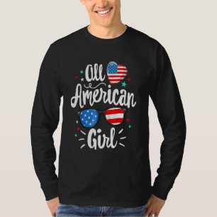 All American Girl American Flagga 4 juli T Shirt