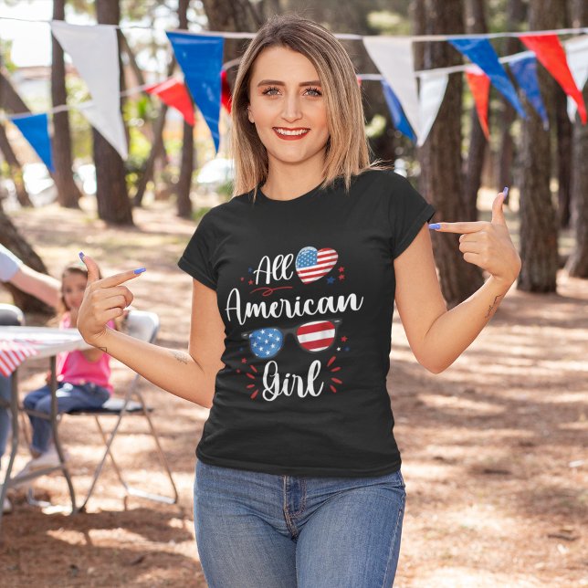 All American Girl American Patriot Gift T Shirt (Skapare uppladdad)