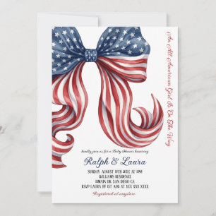 All American Girl Baby Patriotisk Baby Shower Inbjudningar