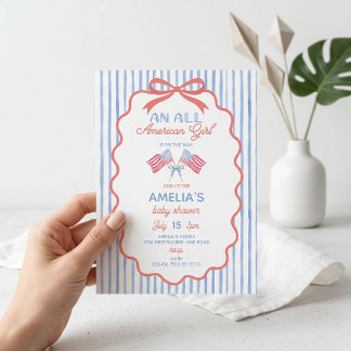 All American Girl Baby Shower Inbjudan