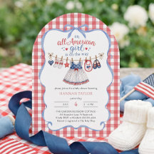 All American Girl Baby Shower Inbjudan