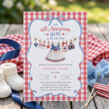 All American Girl Baby Shower Inbjudan