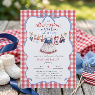All American Girl Baby Shower Inbjudan