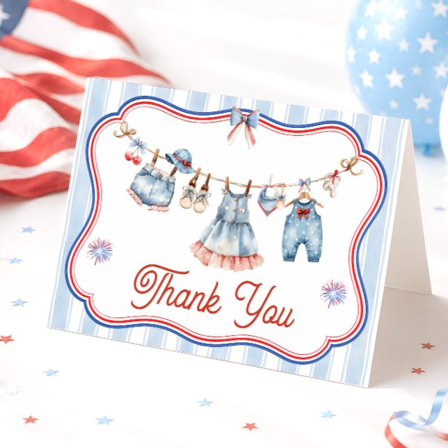 All American Girl Baby Shower Tacksamhetskort Tack Kort (Skapare uppladdad)