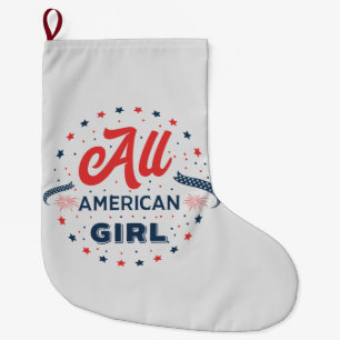All American Girl Badge Stor Julstrumpa