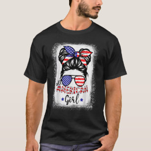 All American Girl Bleached Patriotic 4 juli T Shirt