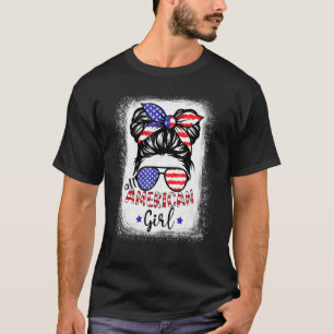 All American Girl Bleached Patriotic 4 juli T Shirt