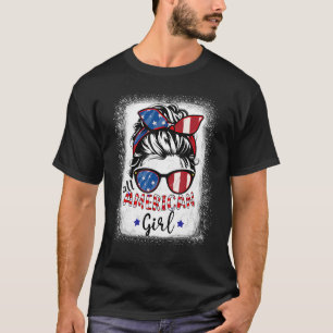All American Girl Bleached Patriotic 4 juli T Shirt