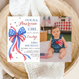 All American Girl Födelsedagsfoto inbjudan