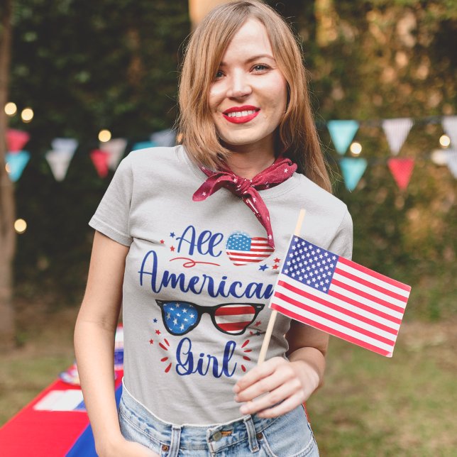 All American Girl, Fun Gift 4th July T Shirt (Skapare uppladdad)