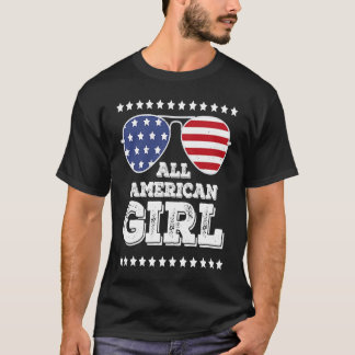 All American Girl Matching Family 4:e juli Girl T Shirt