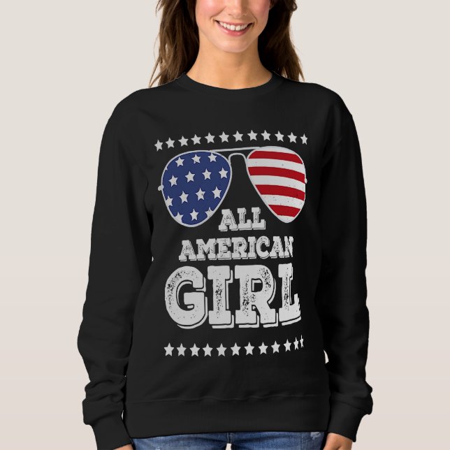 All American Girl Matching Family 4:e juli Girl T Shirt (Framsida)