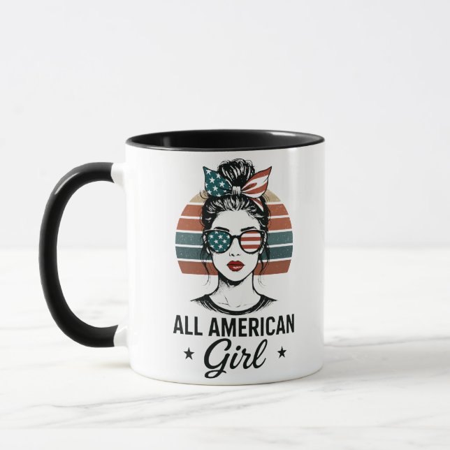 All American Girl Patriotisk Mugg (Vänster)