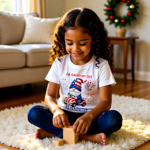 All American Girl Patriotisk Tomte Familj T Shirt