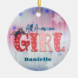 All American Girl Personlig Keramisk Juldekoration